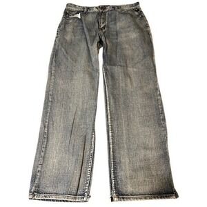 Ecko Unltd Men's Baggy Fit Jeans Size 36 Blue Denim Distressed Streetwear